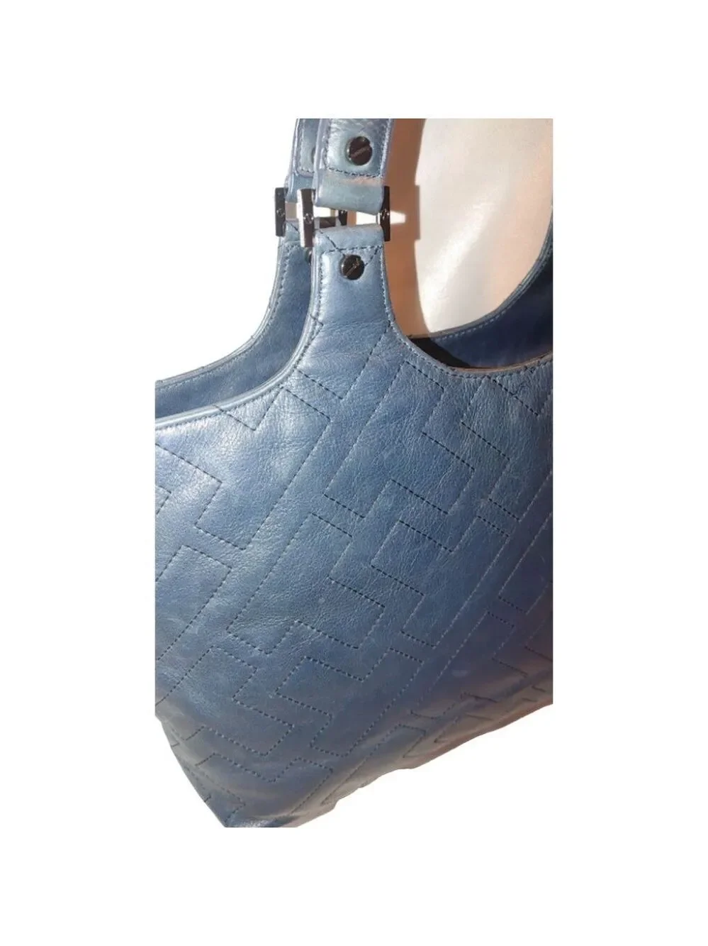 Tory Burch T Monogram Quilted Leather Bag in Blue Slate
